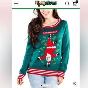 Tipsy Elves Santa North Pole Dancer Ugly Christmas Sweater